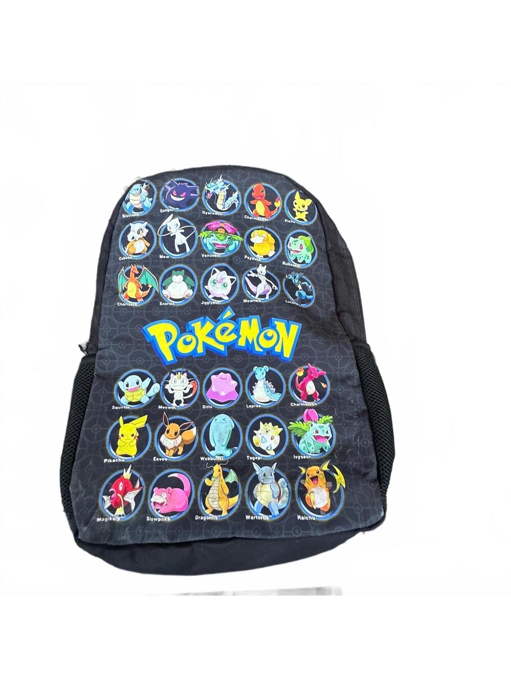RARE Pokemon Characters Black Backpack Bag School College Pokémon Book TCG